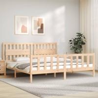Bedframe zonder matras massief grenenhout 200x200 cm