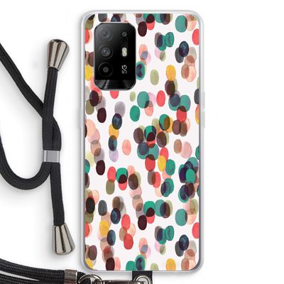 Tropical Dots: Oppo A95 5G Transparant Hoesje met koord