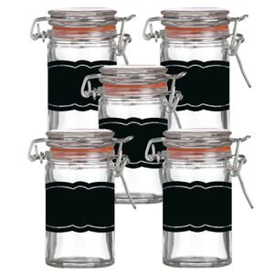 Weckpotje/inmaakpotje- 10x - 70 ml - glas - met beugelsluiting - incl. etiketten