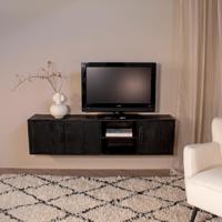 Zwevend Tv-meubel Zen Zwart Brushed 160cm - Giga Meubel - thumbnail