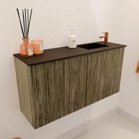 Toiletmeubel Mondiaz Joya | 80 cm | Meubelkleur Dusk | Faye wastafel Urban Rechts | 1 kraangat