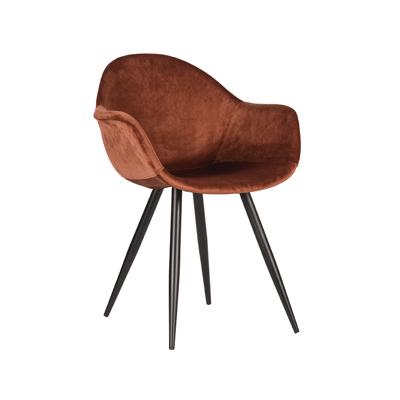 LABEL51 Eetkamerstoel Forli - Rust - Fluweel - Black Frame LABEL51 Eetkamerstoel Forli - Rust - Fluweel - Black Frame