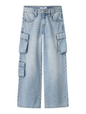 Name it zomer jeans broek meisjes - blauw - wide leg fit - NkfBella