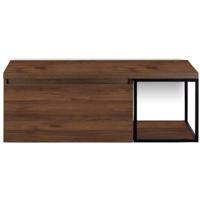 Frozen Badmeubelset 120 cm - Greeplijst in Kleur - Zwart Frame - Wastafelbovenblad Walnoot