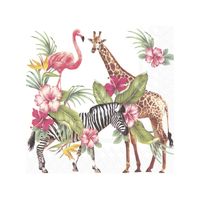 20x Tropische 3-laags servetten safari park dieren 33 x 33 cm