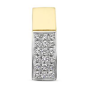 Hanger geel-en witgoud-diamant 0.07 ct Hsi wit 4 x 11,5 mm