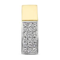 Hanger geel-en witgoud-diamant 0.07 ct Hsi wit 4 x 11,5 mm - thumbnail