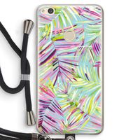 Tropical Palms Blue: Huawei Ascend P8 Lite (2017) Transparant Hoesje met koord