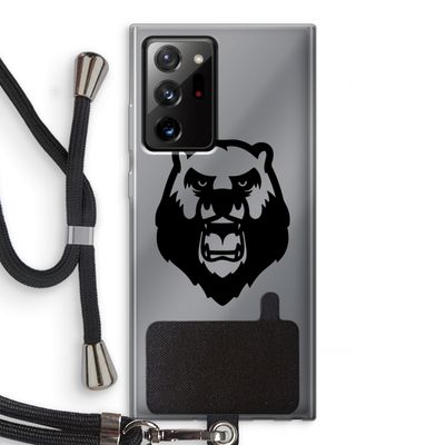 Angry Bear (black): Samsung Galaxy Note 20 Ultra / Note 20 Ultra 5G Transparant Hoesje met koord
