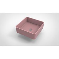 Arcqua Case waskom - 37x37cm - Vierkant - Cast marble Roze Mat WAS403840