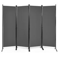 Metalen Kamerscherm 220 x 173 cm Opvouwbare Binnenwand met Stabiele Voeten Binnenwand Panelen voor Thuis en Kantoor (Grijs)