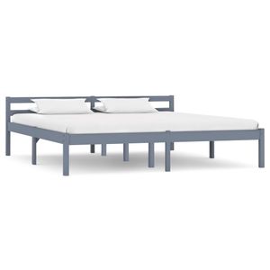 Bedframe massief grenenhout grijs 160x200 cm