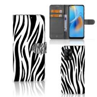 OPPO A74 4G | Telefoonhoesje | Met pasjeshouder | Zebra