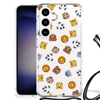 Doorzichtige Silicone Hoesje voor Samsung Galaxy S24 Dieren Emojis - thumbnail