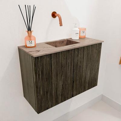 Toiletmeubel Mondiaz Joya Dlux | 60 cm | Meubelkleur Shadow | Faye wastafel Arena Wasbak Midden | Zonder kraangat(en)