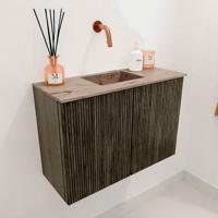 Toiletmeubel Mondiaz Joya Dlux | 60 cm | Meubelkleur Shadow | Faye wastafel Arena Wasbak Midden | Zonder kraangat(en)