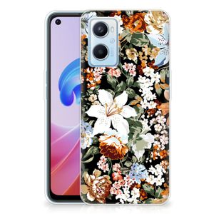 TPU Case voor OPPO A96 | OPPO A76 Dark Flowers