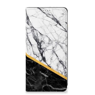 Samsung Galaxy A05s | Standcase | Marmer Wit Zwart - Origineel Cadeau Man