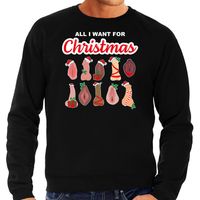 Foute kersttrui/sweater heren - All I want for Christmas - piemel/vagina - zwart - thumbnail