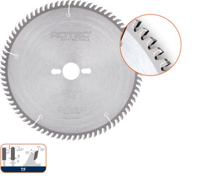 Rotec HM formaatzaagblad Trapezium/Vlak, ø250x3,2x30mm Z=60 TF - 5545020
