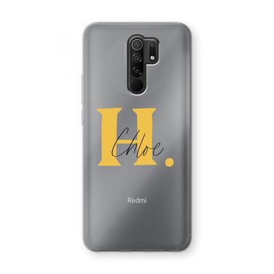 Amber Script: Xiaomi Redmi 9 Transparant Hoesje