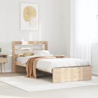 Bedframe met hoofdbord massief grenenhout 75x190 cm