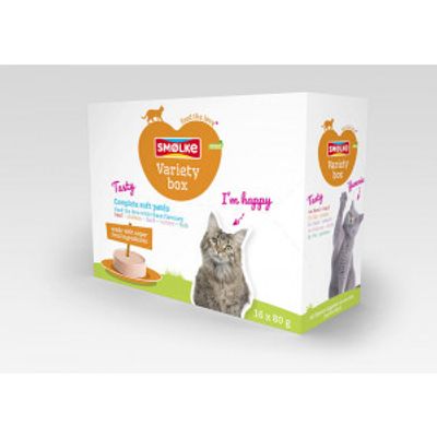 Smølke Soft Paté Variety Box combipack kattenvoer 16 x 80 gr 2 x (16 x 80 g)
