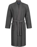 Morgenstern Morgenstern badjas Luca wafelstof Kimono 120cm Antraciet M