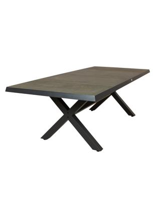 Qopps Bilby tuintafel met kruispoot 224 x 100 antraciet blad