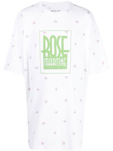 Martine Rose t-shirt mi-long à logo imprimé - Blanc