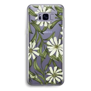 Wit bloemenpatroon: Samsung Galaxy S8 Transparant Hoesje