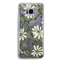 Wit bloemenpatroon: Samsung Galaxy S8 Transparant Hoesje - thumbnail