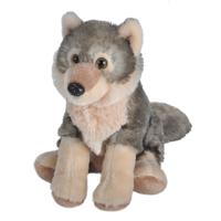 Pluche wolf knuffel - 16 cm - wolven knuffels