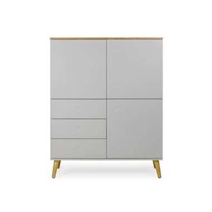 Tenzo wandkast Dot - grijs/eiken - 137x109x43 cm - Leen Bakker