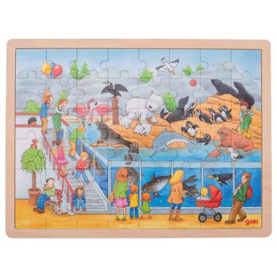 Goki houten legpuzzel dierentuin, 48st.