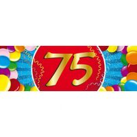 75 jaar leeftijd sticker 19 x 6 cm verjaardag versiering