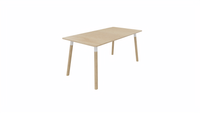 Tafel 8711 recht - 180 x 80 cm. - Wit - Eiken licht - Beuken naturel - thumbnail