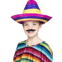 Gekleurde verkleed sombrero voor kinderen   -