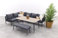 GI Teramon lounge dining set met bank - Carbon Black - 6-delig - thumbnail