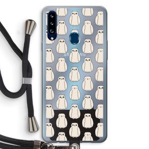 Uilen: Samsung Galaxy A20s Transparant Hoesje met koord
