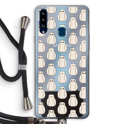 Uilen: Samsung Galaxy A20s Transparant Hoesje met koord