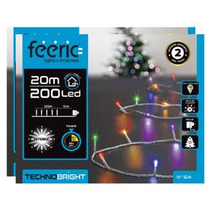 Kerstverlichting - 2x st - gekleurd - 20 meter - 200 led lampjes - transparant snoer - 8 functies