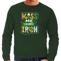 Kiss me im Irish - St. Patricks day thema sweater - trui - groen - voor heren