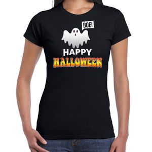 Spook / happy halloween verkleed t-shirt zwart voor dames