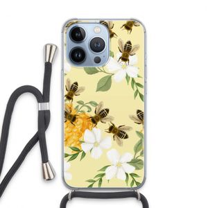 No flowers without bees: iPhone 13 Pro Transparant Hoesje met koord