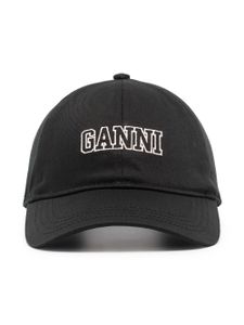 GANNI casquette à logo brodé - Noir