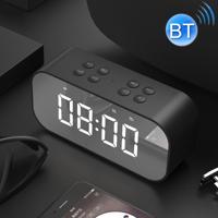 BT501 LED wekker 5.0 draadloze minikaart bluetoothspreker met spiegel digitale klok (zwart)