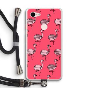 Flamingo: Pixel 3 XL Transparant Hoesje met koord