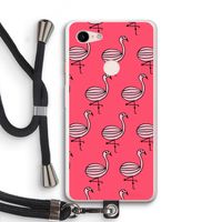 Flamingo: Pixel 3 XL Transparant Hoesje met koord