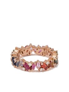 Suzanne Kalan bague Rainbow Eternity en or rose 18ct sertie de saphir et diamant - Multicolore